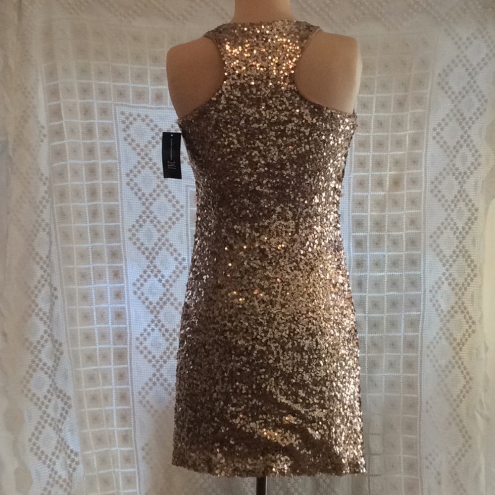 🧡🏵NEW Gold Sequin INC Mini Dress S 🏵🧡 - Picture 2 of 3
